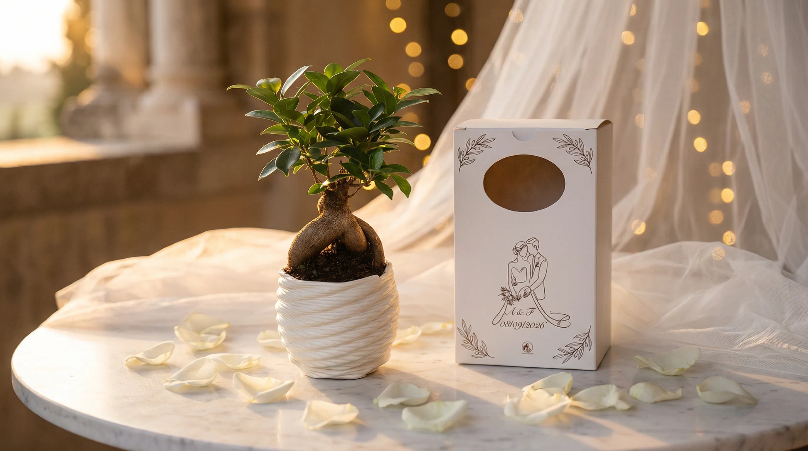 Bomboniere matrimonio 2026 bonsai terrarium piante vere