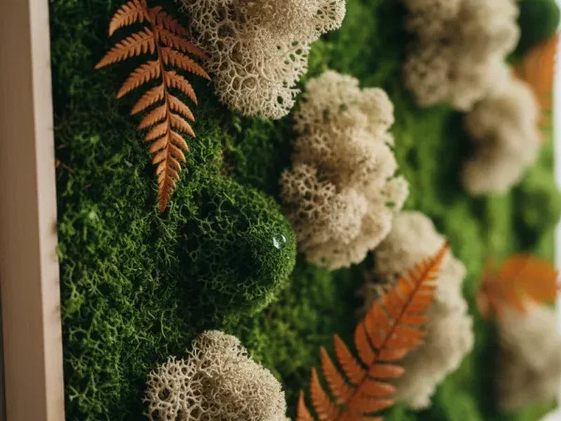 Green setups for businesses: moss walls with logos, reception artwork, and gifts your clients will truly remember