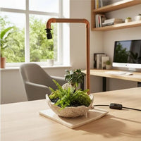 Lampe pour terrarium en cuivre avec base en céramique artisanale