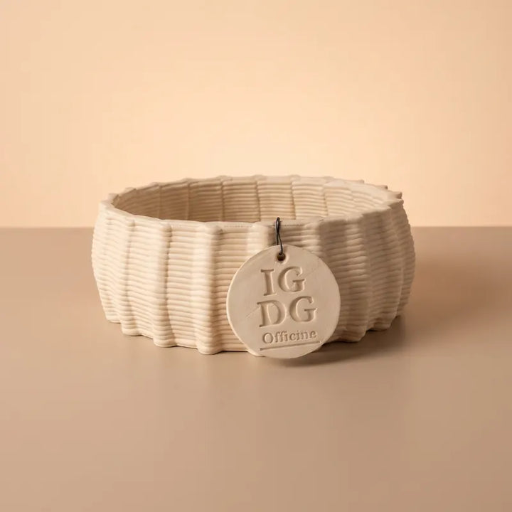 Handgefertigter Keramikvase Dioniso, oval und niedrig