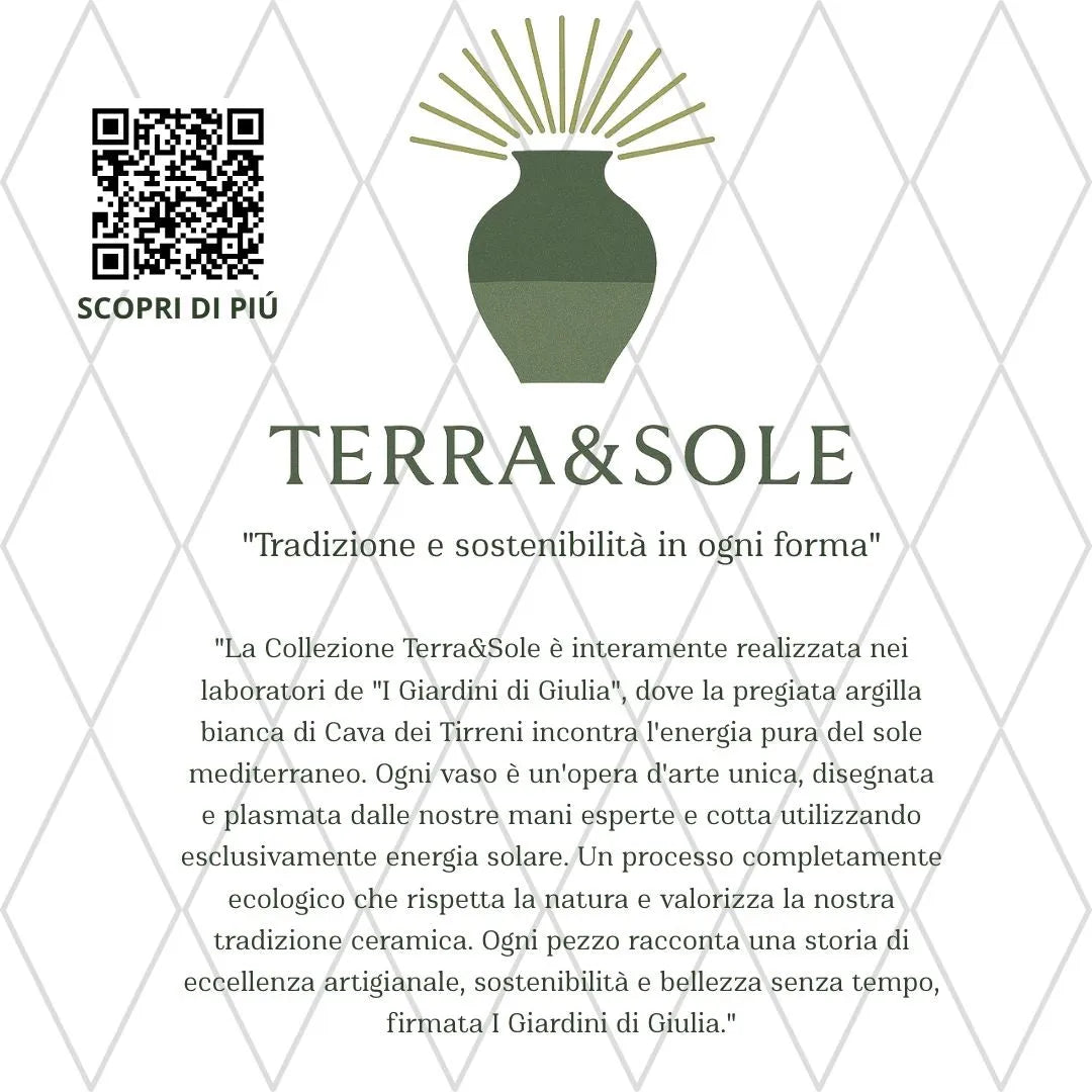 Collezione Terra&Sole I Giardini di Giulia vasi artigianali sostenibili in argilla bianca