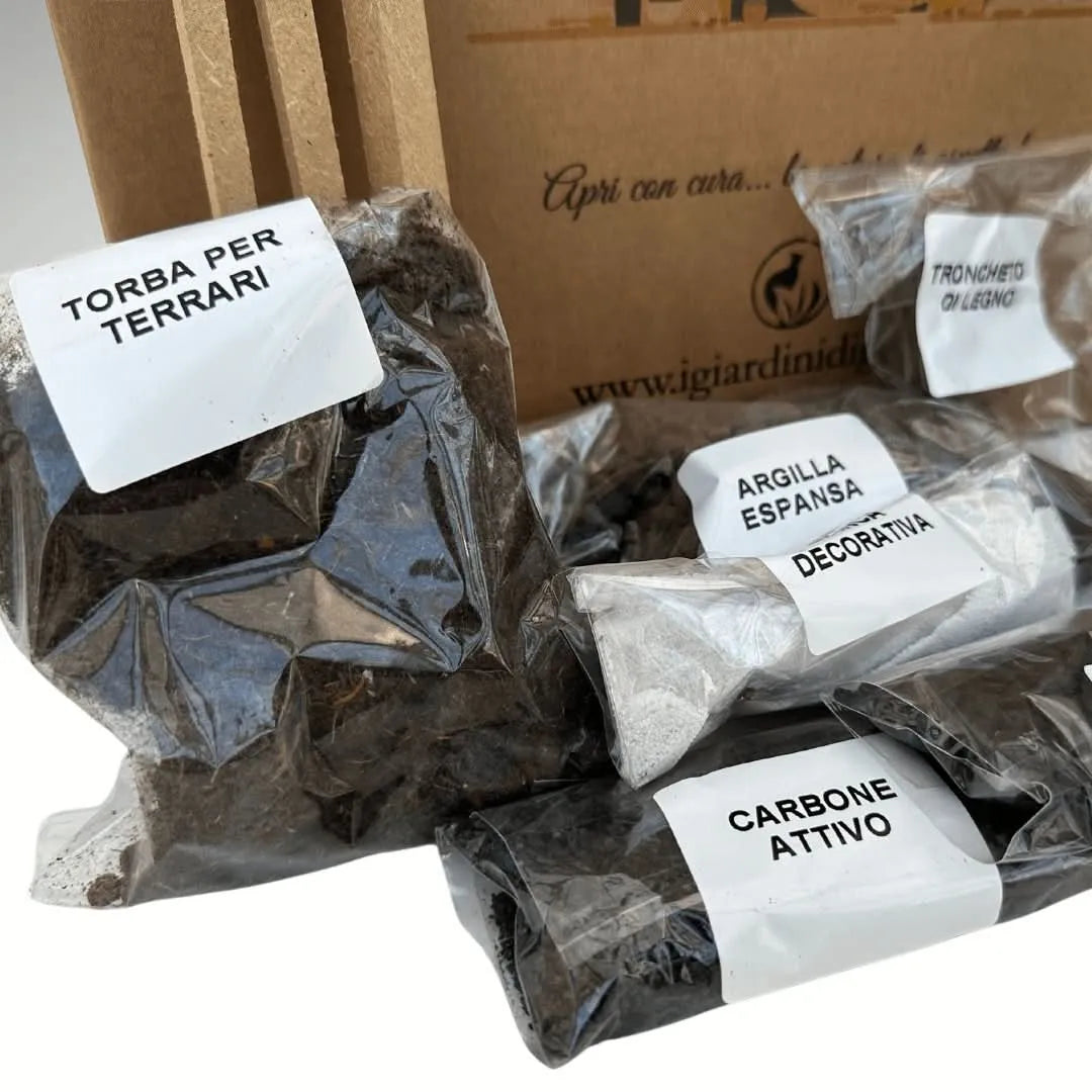 Substrati per terrarium fai da te - torba, carbone attivo, argilla espansa e sabbia