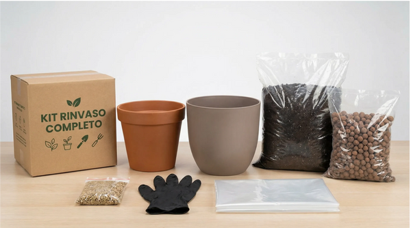 Kit de rempotage complet pour Plantes d'Intérieur avec Cache-pot – Ø25 cm