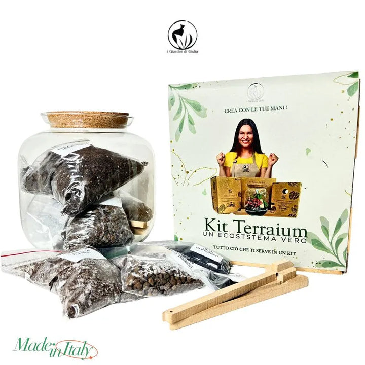 Terrarium-Set Groß Ø18 × 25 cm – Extra, Ohne Pflanzen | Hergestellt in Italien