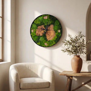 Nemus | Orologio Botanico in Muschio e Ulivo · 30 cm — vista 3
