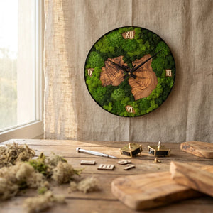 Nemus | Orologio Botanico in Muschio e Ulivo · 30 cm — vista 4