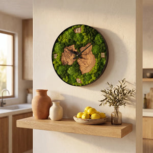 Nemus | Orologio Botanico in Muschio e Ulivo · 30 cm — vista 5