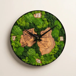 Nemus | Orologio Botanico in Muschio e Ulivo · 30 cm — vista 6